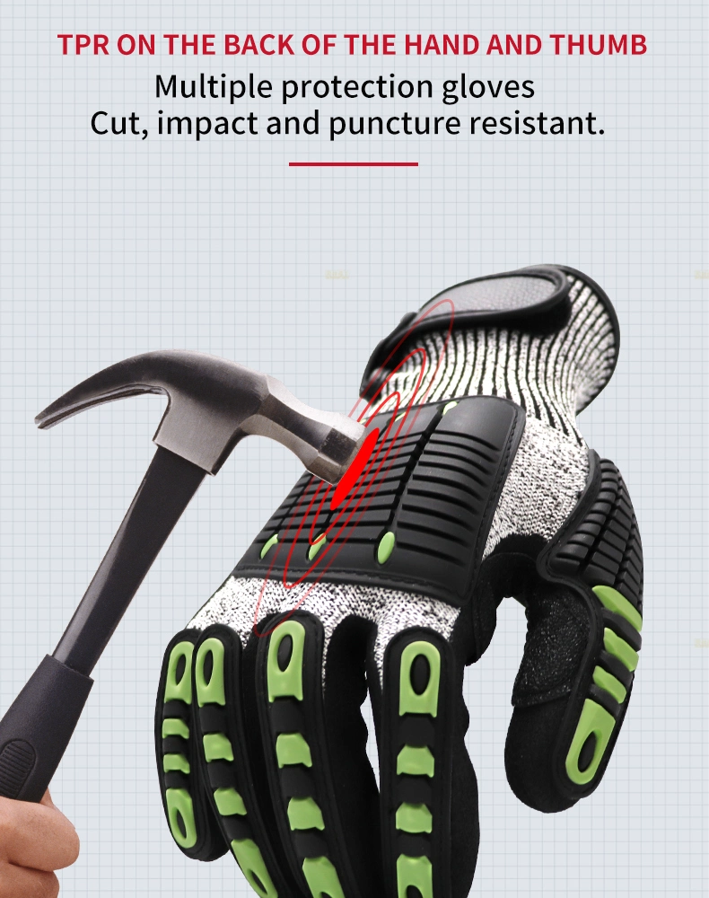 TPR Mechanic Cut Resistant Impact Resistant Gloves