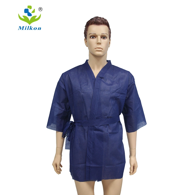 Wholesale Black Disposable Nonwoven Kimono Robe Disposable Massage Kimonos Disposable Kimono for SPA Wear