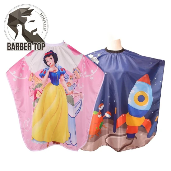 Children Cartoon Waterproof Hairdressing Cape Rocket Pattern Barber Hair Cloth