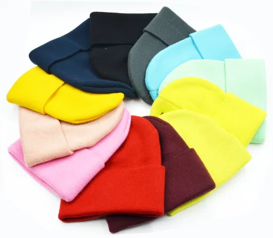 Plain Solid Colors Unisex Winter Knitted Beanie Hats