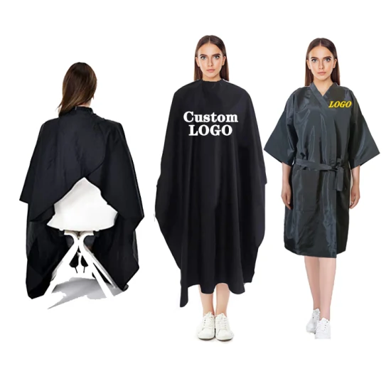 Professional Wholesale Printed Designer Salon Hairdressers Hair Cutting Waterproof Cape Gown Barbers