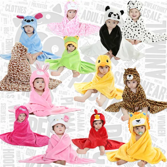 High Quality 100% Flannel Baby Blanket Four Seasons Cute Hooded Cape